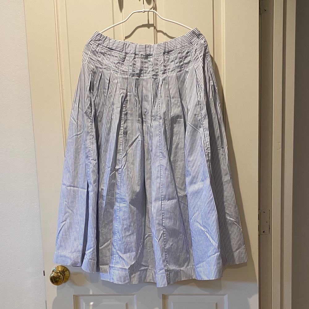 Bergfabel Striped Blue Pleated Skirt, sz 40
